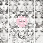 Beautiful Christmas Greyscale Coloring Pages