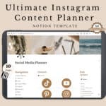 Notion Template Instagram Content Planner | Notion Social Media Planner | Digital Content Creator Template | Social Media Content Calendar