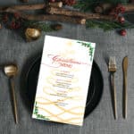 Christmas menu template, customizable, edit to your own needs, christmas