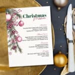 Christmas Menu, Christmas Dinner Party Template