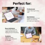 GoodNotes calendar template for iPad Pro, ideal for tracking goals, managing tasks, and creating schedules with a sleek digital design