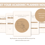 Academic planner, student planner, college planner, school planner, study planner, pdf planner, printable planner, study organizer, instant download pdf, university planner, assignment tracker, semester planner, homeschool planner