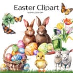 Easter Clipart, Bunny Clipart, Easter Egg, Happy Easter PNG, Easter Bunny, Bunny PNG, Easter Bunny Basket, Easter Party, Easter Chicks, Rose | WeLoveWestern