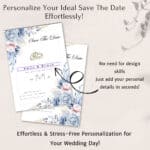 Editable Canva wedding invitation template with modern fonts and elegant layout.