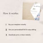 Canva wedding card design with space for names, date, and location – fully editable.