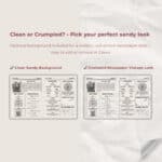 Clear vs vintage crumpled newspaper backgrounds displayed for Canva wedding newspaper template.