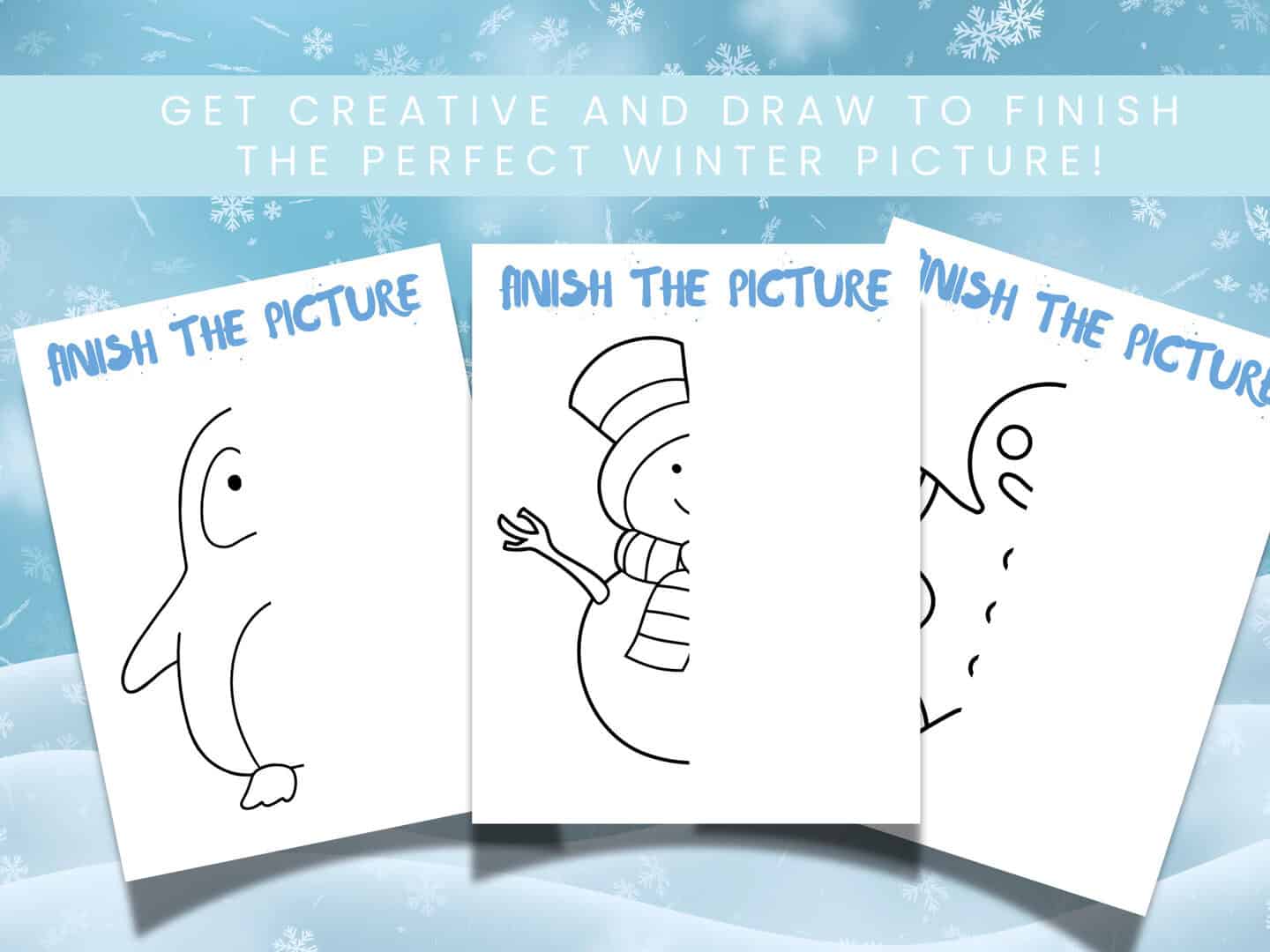 Winter Activity Pack for Kids Printable Bundle with Coloring Pages Winter Activity Pack for Kids Printable Bundle with Coloring Pages